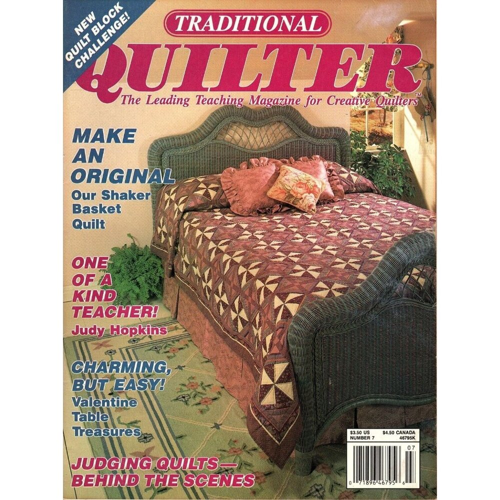 Traditional Quilter Magazine February 1990 Quilt Patterns Shaker Basket